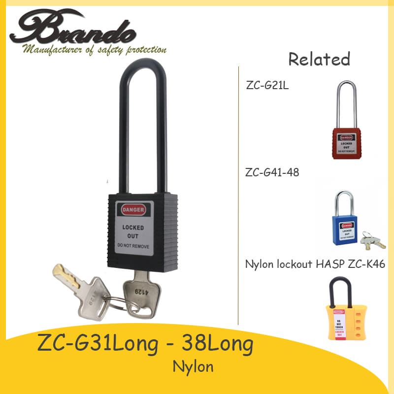 BO G31 ABS Plastic Shackle Safety Padlock With Master Key